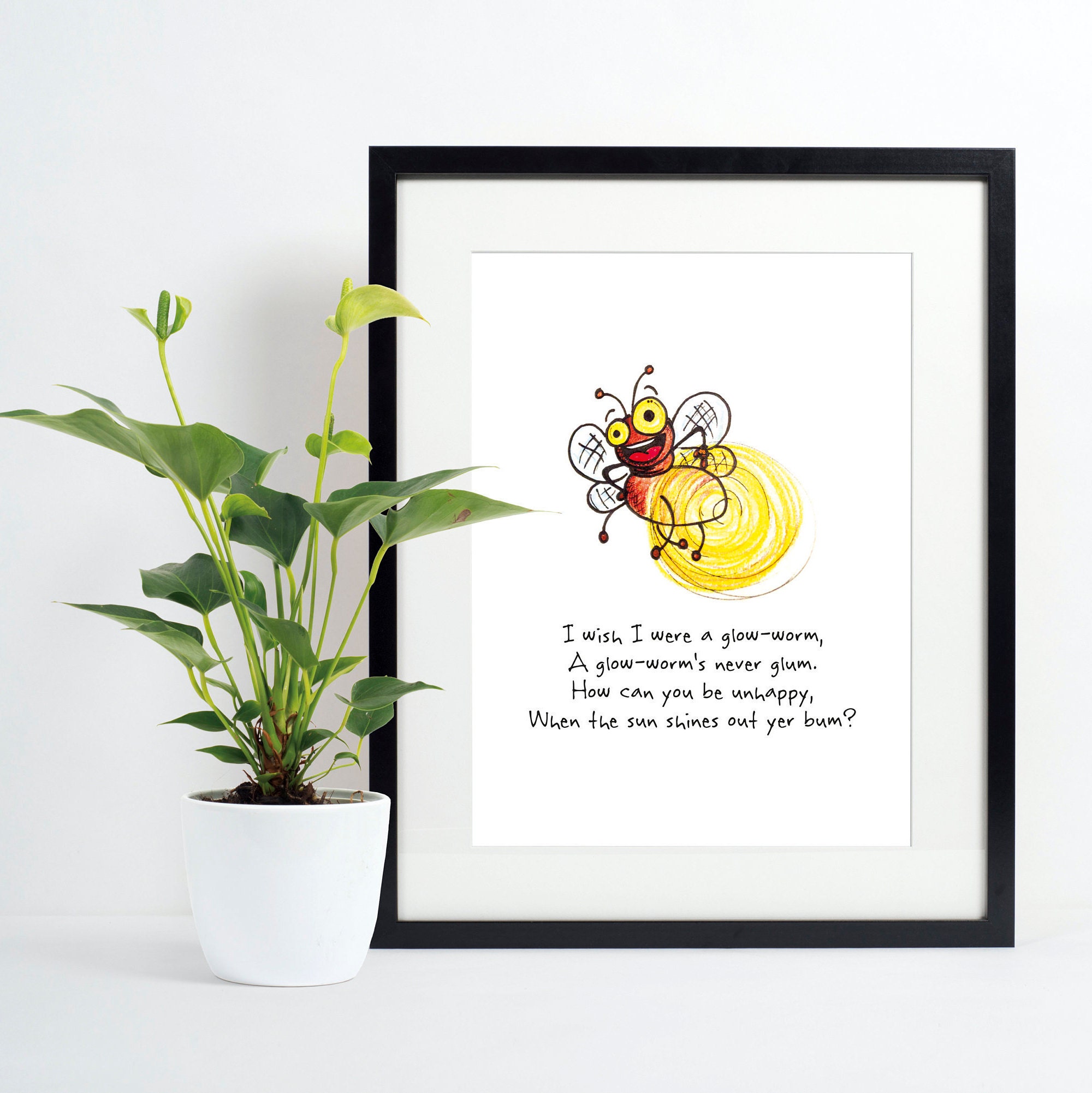 Cute Print Glowworm Poem Cheer Up Gift For Friend Etsy Cute Print Glowworm Poem Cheer Up Gift For Friend Etsy