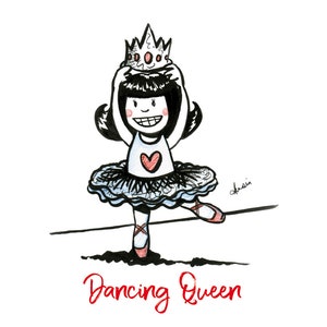 Tanzende Königin Ballerina Karte, kleine Tänzerin, Karte für kleines Mädchen, Karte für Balletttänzerin
