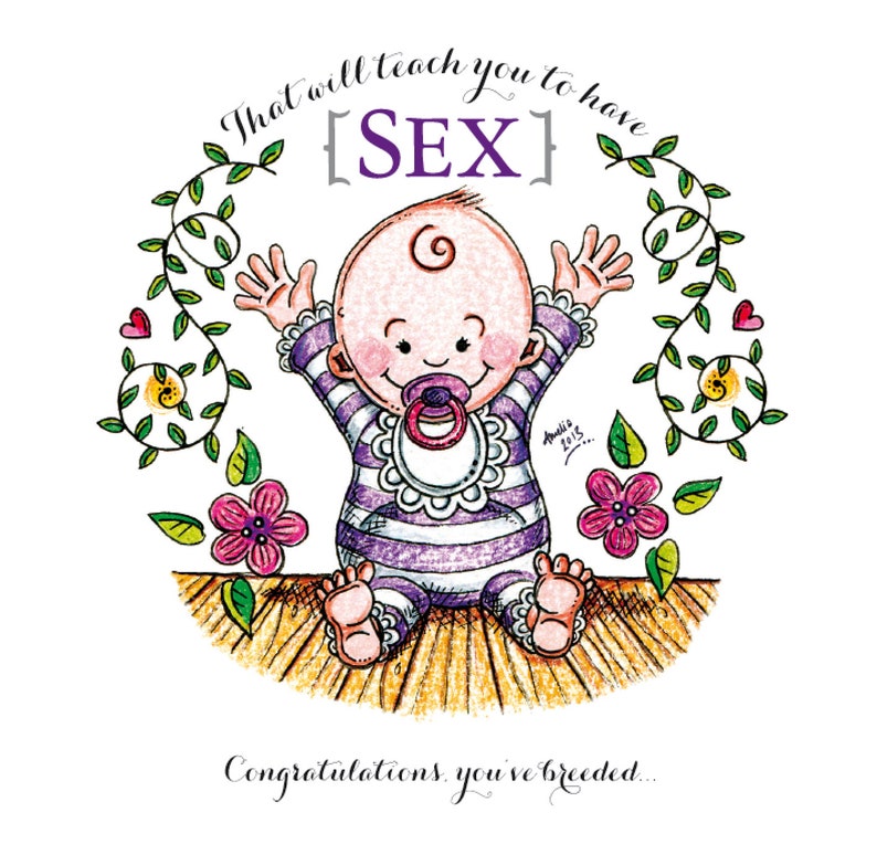 Funny Baby Card Baby Shower Rude Baby Card Etsy