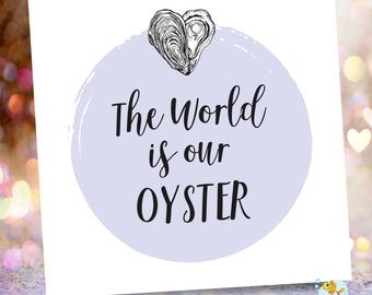 Oyster Wedding, anniversary card, Valentine card, love card, Card for couple, card for her, card for him, gender neutral love card