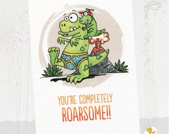 Dinosaur Father’s Day Card, Dinosaur, card for dad, card for stepdad, card for grandpa, Grandad, cute, dinomite, Trex