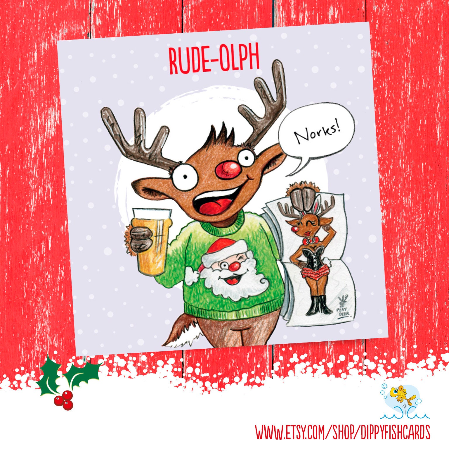 Funny Rude Rudolph Christmas Card Naughty Reindeer Card Rude - Etsy Australia Funny Rude Rudolph Christmas Card Naughty Reindeer Card Rude - Etsy Australia
