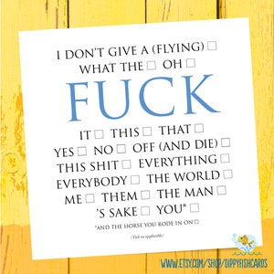 Fuck Everything card, Rude Birthday card, Galentines card, Divorce card, Cheer up card, card for friend