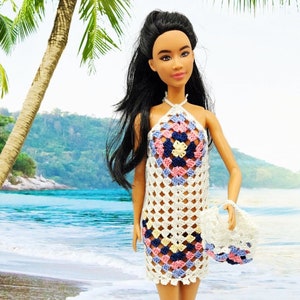 11.5&quot; Fashion Doll Aloha Dress and Bag PDF crochet pattern