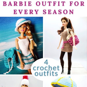 11.5" Fashion Doll Outfit For Every Season - Crochet Pattern Ebook