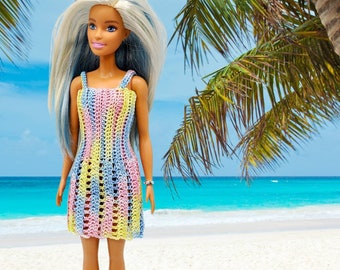 11.5" Fashion Doll Seaside Dress PDF crochet pattern