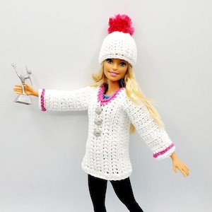 11.5" Fashion Doll Sweater and Hat PDF crochet pattern