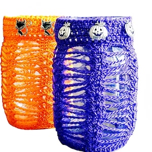 Spiderweb Jar Cover PDF crochet pattern
