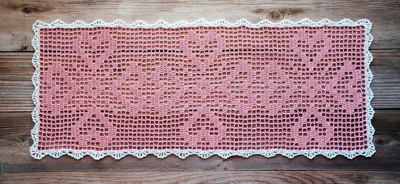 Heart Table Runner PDF crochet pattern image 3