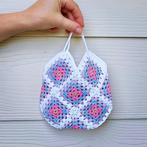 Mini Granny Square PDF crochet pattern