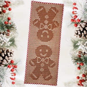 Gingerbread Man Table Runner PDF crochet pattern
