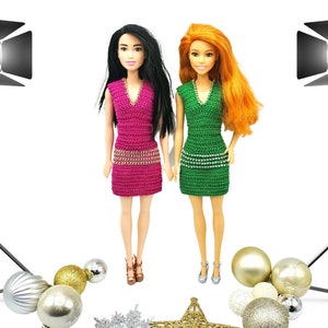 11.5&quot; Fashion Doll Holiday Dress PDF crochet pattern