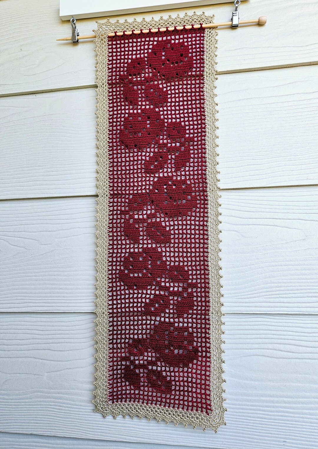 Rose Table Runner PDF Crochet Pattern Etsy