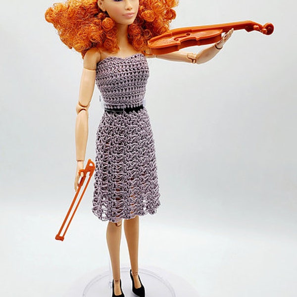 11.5" Fashion Doll Violinist Dress PDF crochet pattern