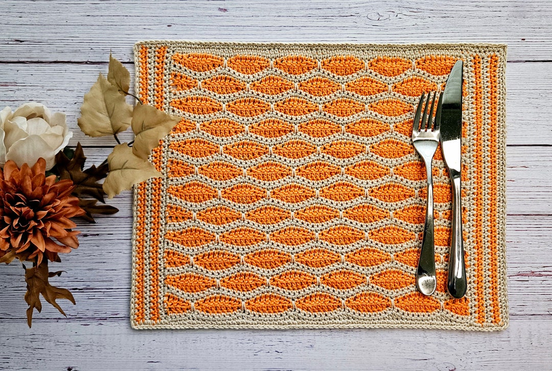 Almond Stitch Placemat PDF Crochet Pattern Etsy