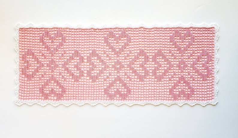 Heart Table Runner PDF crochet pattern image 2