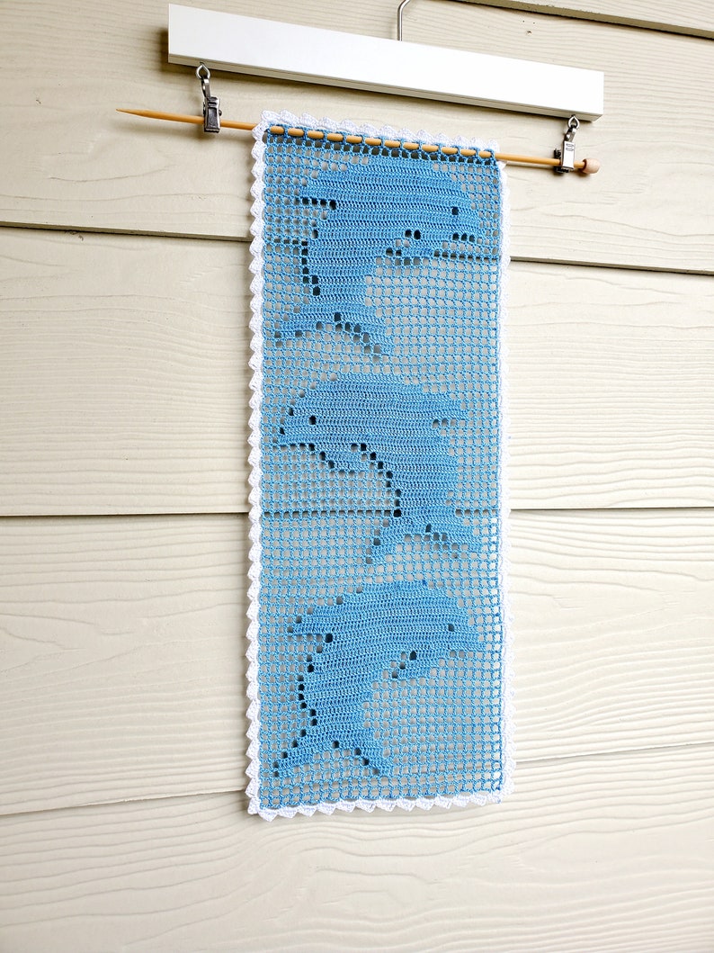 Dolphin Table Runner PDF crochet pattern image 1