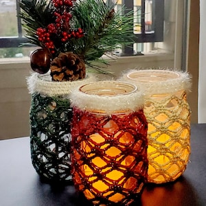 Christmas Jar Cozy PDF crochet pattern