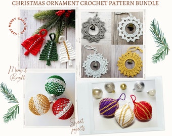 Christmas Ornament Crochet Pattern Bundle