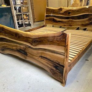 Dark walnut bed sale frame