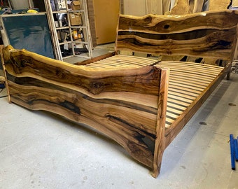 Raw edge bed sale frame