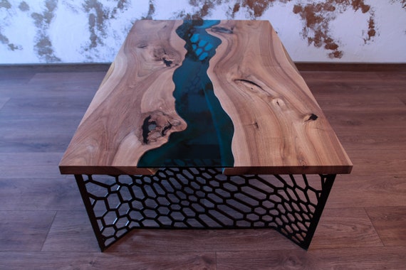 Glass river sale table