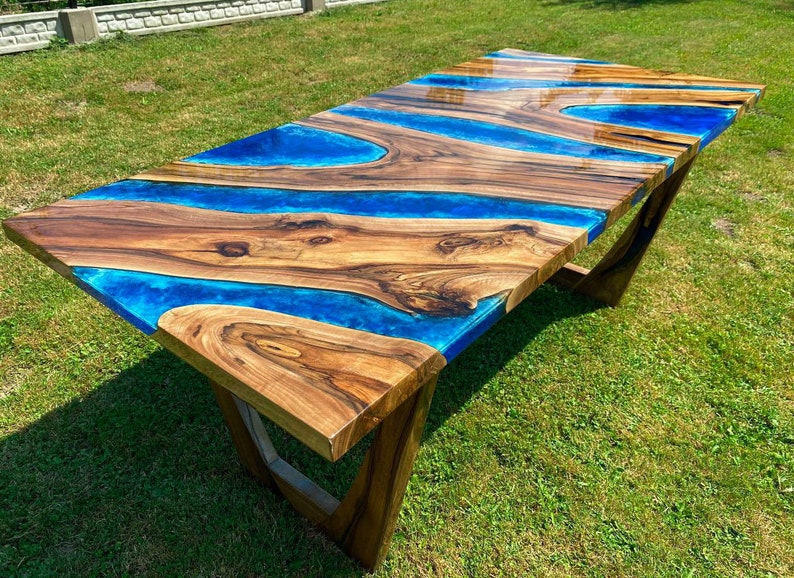 Sold Out, Blue Ocean Walnut River Table - Etsy