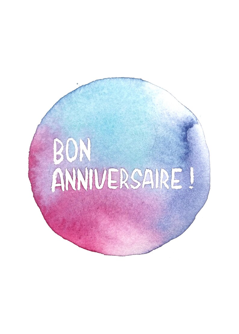 Happy Birthday English or French Birthday card