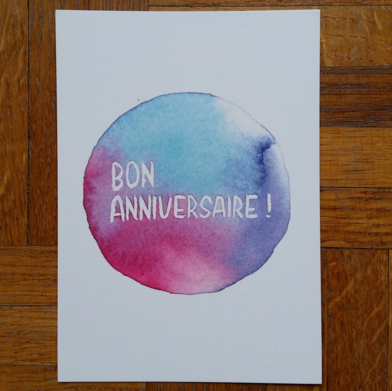 Happy Birthday English or French Birthday card