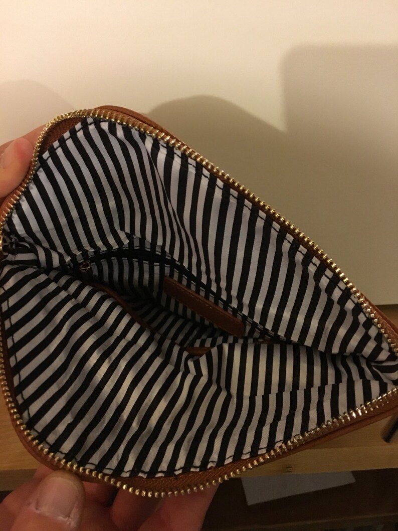 Faux leather Camel colored Monogrammed/personalized Envelope Etsy