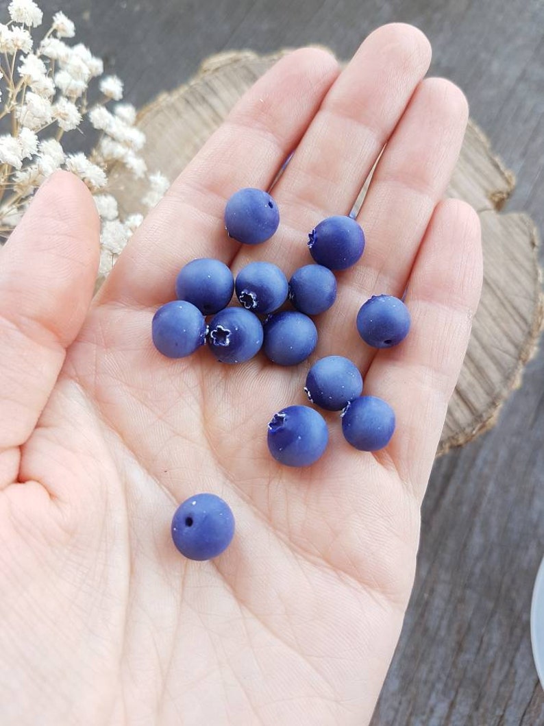Blueberry Beads. Polymer Clay Beads. Jewelry Beading. DIY Kit. Etsy