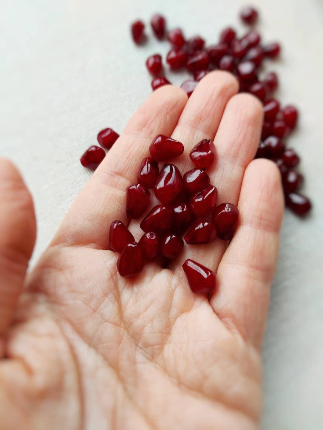 Pomegranate Seeds Beads. Fruit Charms. Polymer Clay Beads. | Etsy