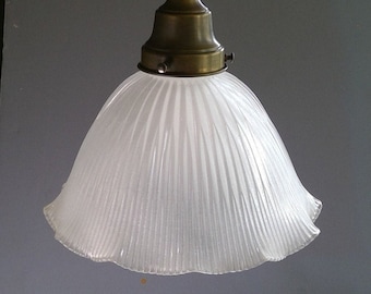 Holophane Shade Globe Light Ceiling Pendant Flush Mount Lighting Fixture