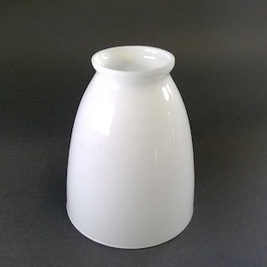 White Bell Glass Lamp Fixture Shade 2 1/8&quot; adapter