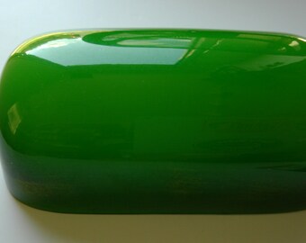 Amber Green Pond Lily Shade Lilly Art Glass Table Or Desk Lamp Etsy