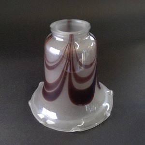 Vintage Art Glass Feather Pulled Unusual Iridescent Shade Globe Fan or Light Fixture