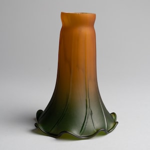 Lily Lamp Shade amber, green art glass Lilly table lamp replacement large
