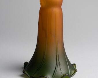 Lily Lamp Shade amber, green art glass Lilly table lamp replacement large