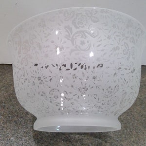 Gas Shade Etched Floral Pattern 4&quot; Fitter Shade Lamp Fixture Globe Vintage Style