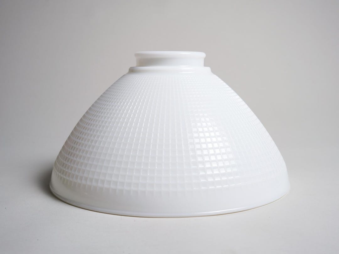 Glass Torchiere Diffuser White Opal Glass Torchiere Diffuser Floor Table Lamp Shade, Waffle ...
