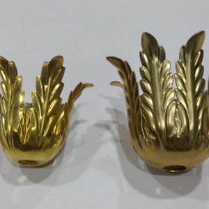 Solid Brass Leaf Stamping Socket Cover Embellishments Lamp Craft or Hobby other Decorations 2 Sizes
