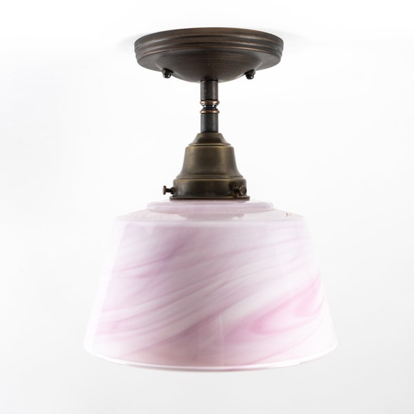 Pink Swirl Semi Flush Mount Ceiling Light Fixture