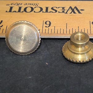 Solid Brass Knurled Knob Foot or Rosette 5/8&quot; Raw Brass tap 8/23 Hobby, Craft Free Ship