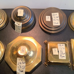 8 Different Brass Lamp Bases Parts DYI Part Assorted Shapes and Sizes