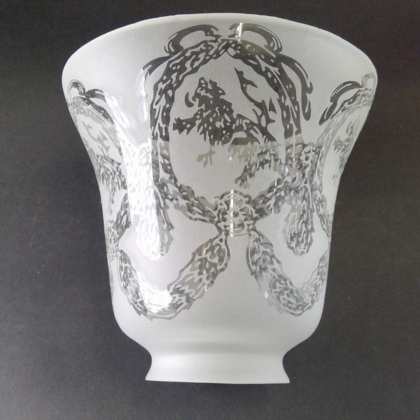 Standing Lion acid etched Design Fan, Lamp Fixture Shade 2 1/4" fitter
