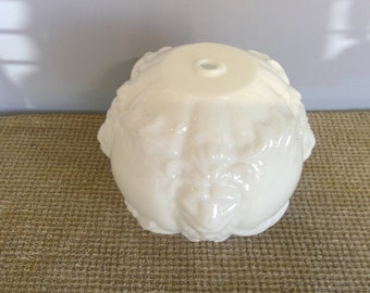 Lion Face Lamp Base Glass Parlor, Ball, Table Lamp Embossed