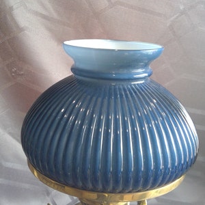 Student Lamp Globe Ribbed Oil ~ Kerosene Lamp Glass Shade Kero 7" Rayo