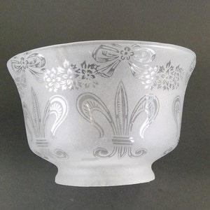 Fleur de Lis Gas Style Lamp Fixture shade globe 3 1/8&quot; fitter