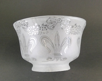 Fleur de Lis Gas Style Lamp Fixture shade globe 3 1/8&quot; fitter