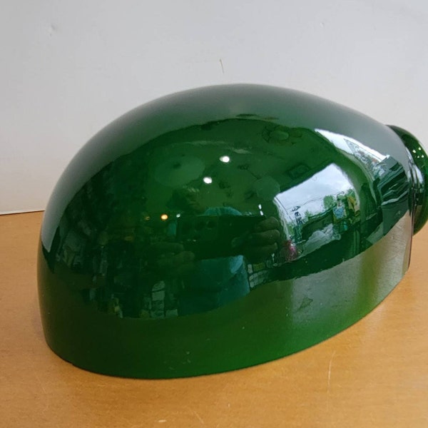 Groen glas 1/2 Clam Shell bureau- of tafellampenkap